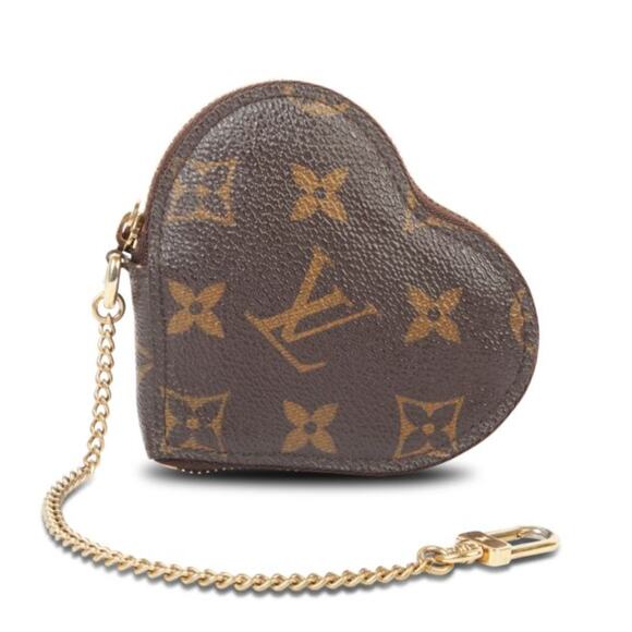 Louis Vuitton Heart Coin Purse Monogram Leopard Coeur Bag Charm Rare Vintage LV - Picture 1 of 12